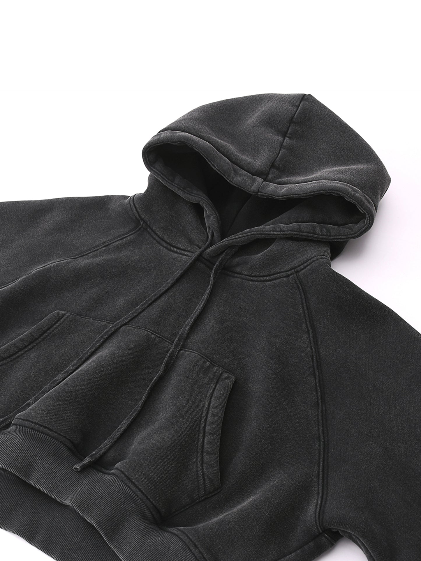 Ladies Snow Washed Cropped Hoodie